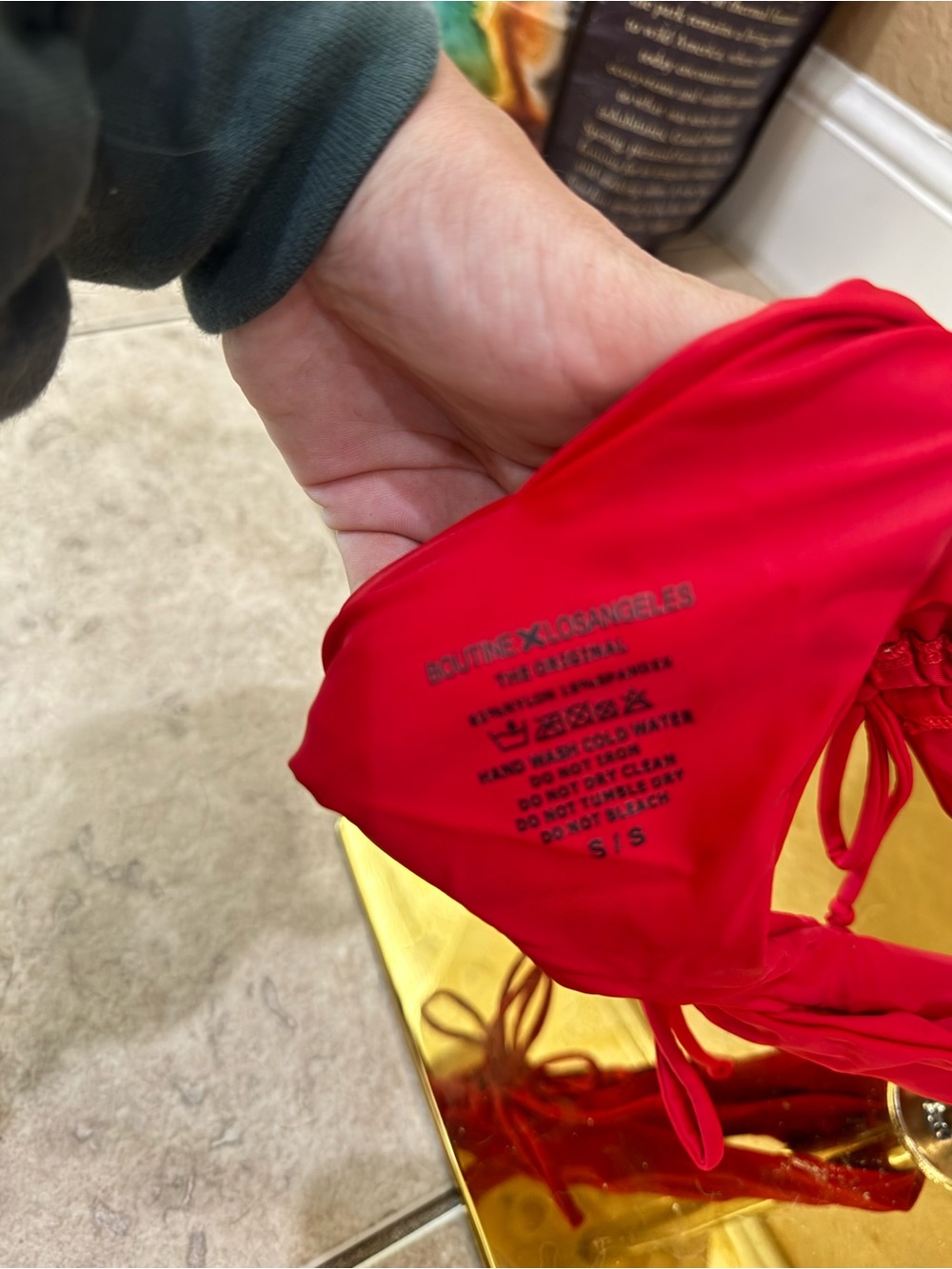 Boutine LA Red Two-Piece Bikini Set with Ties - Picture 7 of 7